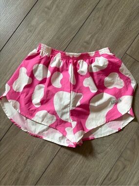 BOA Pink and White Cow Print running Shorts